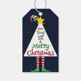 Spaß Niedliches Fest "Haben Sie Ihren Elf ein froh Geschenkanhänger