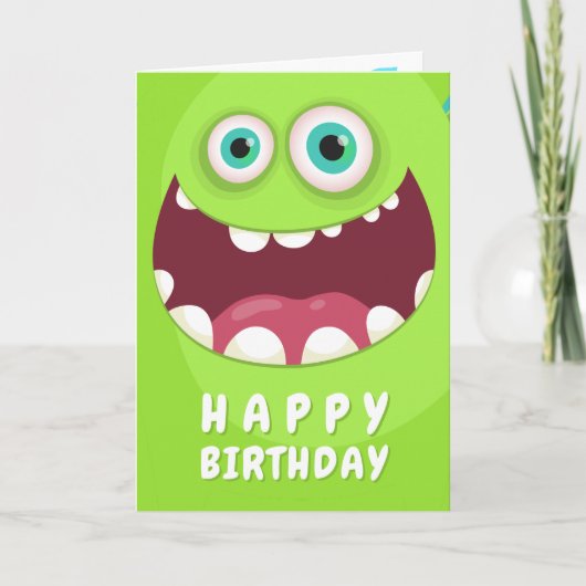Spaß Niedliches Monster Feiertagskarte (Vorderseite)