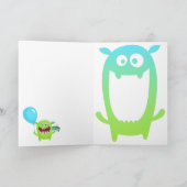 Spaß Niedliches Monster Feiertagskarte (Innenseite)