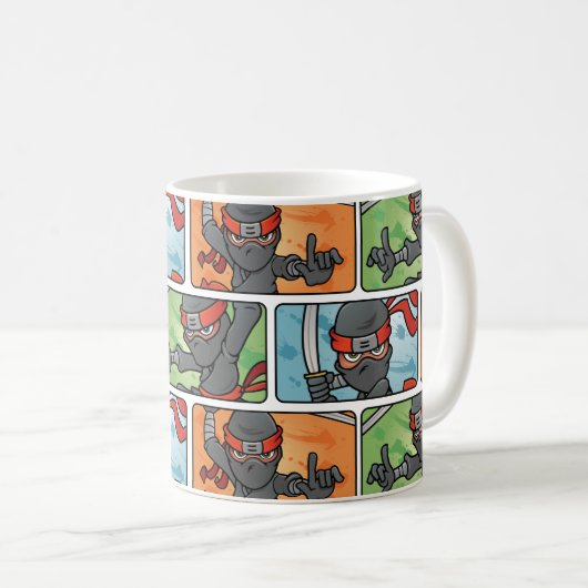 Spaß Ninja Entwurf Kaffeetasse (VorderseiteRechts)