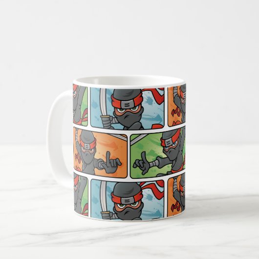 Spaß Ninja Entwurf Kaffeetasse (Vorderseite Links)