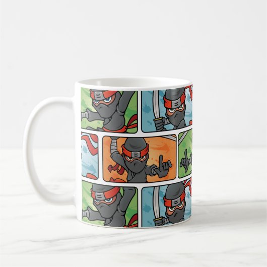 Spaß Ninja Entwurf Kaffeetasse (Links)