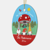 Spaß "No Place like Gnome" Weihnachten Keramik Ornament (Links)