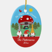 Spaß "No Place like Gnome" Weihnachten Keramik Ornament (Vorne)
