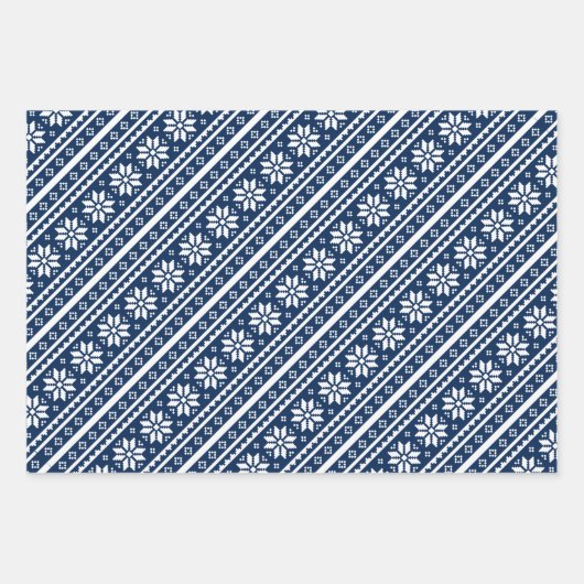 Spaß Nordic Muster Weihnachtswrapping Paper Sheets Geschenkpapier Set (Vorderseite 3)