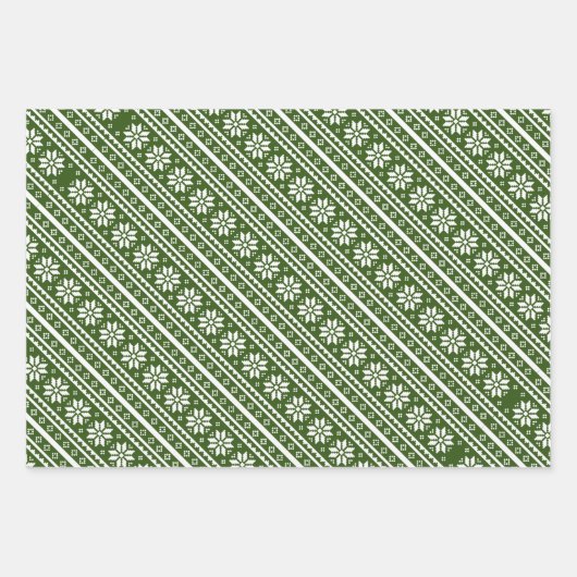 Spaß Nordic Muster Weihnachtswrapping Paper Sheets Geschenkpapier Set (Vorderseite 2)