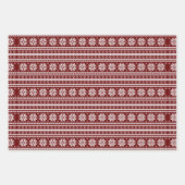 Spaß Nordic Muster Weihnachtswrapping Paper Sheets Geschenkpapier Set (Vorderseite)