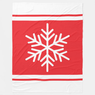 Spaß Nordic Snowflake Weihnachten Rote Streifen Fleecedecke