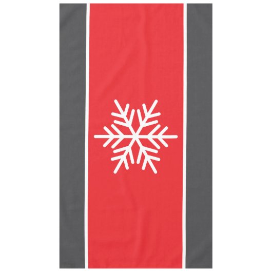 Spaß Nordic White Snowflake Helle Rot Grau Streife Tischdecke (Vorderseite)