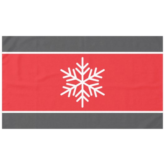 Spaß Nordic White Snowflake Helle Rot Grau Streife Tischdecke (Vorderseite (Horizontal))