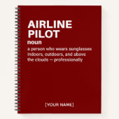Spaß-Notebook für Airline-Pilot - Definition Notizblock (Vorderseite)