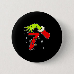 Spaß Nummer 7 Weihnachten 67 Sechs Sieben Meme Xma Button