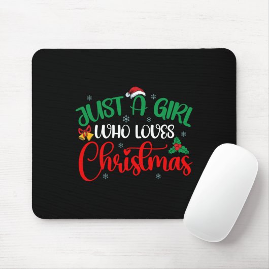 Spaß nur ein Mädchen, das Weihnachtsmädchen Lieben Mousepad (Mit Mouse)