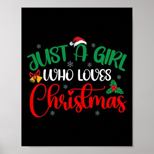Spaß nur ein Mädchen, das Weihnachtsmädchen Lieben Poster (Vorne)