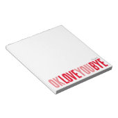 Spaß OK Liebe Sie Bye Red und Pink Girlfriend Notizblock (angewinkelt)