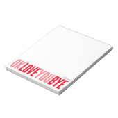 Spaß OK Liebe Sie Bye Red und Pink Girlfriend Notizblock (Rotiert)
