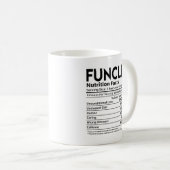 (Spaß + Onkel) Functional Uncle Nutritional Label Kaffeetasse (VorderseiteRechts)