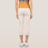 Spaß Orange White Hand Drawing Lächeln Gesicht Son Capri Leggings (Rückseite)