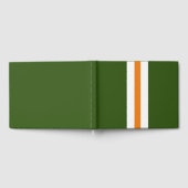 Spaß Orangefarbene, weiße Streifen auf waldgrünen Gästebuch (Voll)