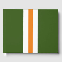 Spaß Orangefarbene, weiße Streifen auf waldgrünen Gästebuch