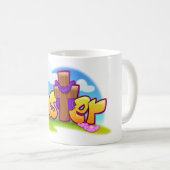Spaß-Ostern-Cartoon-Tasse Kaffeetasse (VorderseiteRechts)
