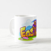 Spaß-Ostern-Cartoon-Tasse Kaffeetasse (Vorderseite Links)