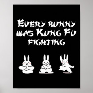 Spaß Ostern jeder Bunny war Kung Fu Kämpfer Karate Poster