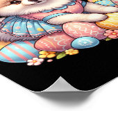Spaß Ostertag Spitz Bunny Costume Poster (Ecke)