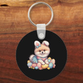 Spaß Ostertag Spitz Bunny Costume Schlüsselanhänger (Vorderseite)