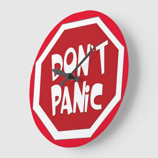 Spaß Panik keine Uhr! Große Wanduhr (Winkel)
