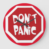 Spaß Panik keine Uhr! Große Wanduhr (Vorderseite)