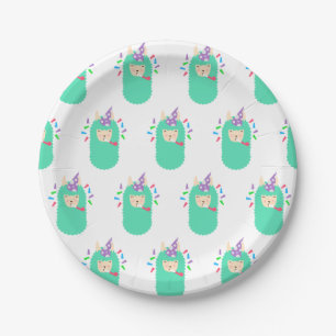 Spaß-Party Emoji Lama Pappteller