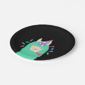 Spaß-Party Emoji Lama Pappteller (Schrägansicht)