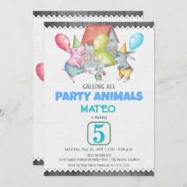 Spaß Party Tiere Geburtstag Einladung