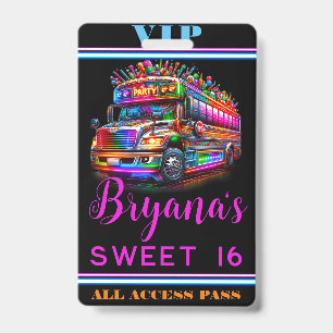 Spaß-Partybus Helle Leuchtlichter VIP-Pass Ausweis