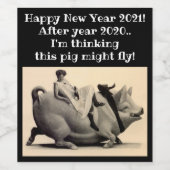 Spaß passen sich an, wenn Schweine fliegen Happy N Weinetikett (Einzelnes Label)