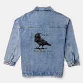 Spaß passiv aggressiv Raven Edgar Allan Poe Zitat Jeansjacke (Rückseite)