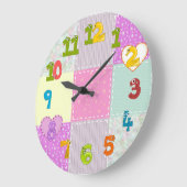 Spaß-Patchwork-Uhr mit Funky-Nummern für Kinder Große Wanduhr (Winkel)