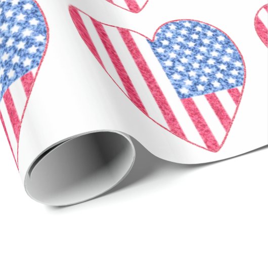 Spaß-patriotisches Herz-Packpapier Geschenkpapier (Rolleneckpunkt)