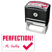 Spaß "PERFECTION!" + Name des Lehrers Rubber Brief Permastempel (Beispiel)