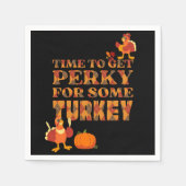 Spaß PERKY FÜR DEN Karierten Erntedank DER TÜRKEI Serviette (Vorderseite)