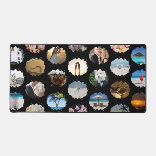 Spaß Personalisiert 24 Hochzeitfoto Collage Schreibtischunterlage (Vorderseite)