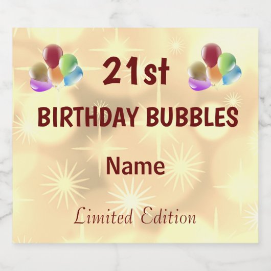 Spaß personalisiert am 21. Geburtstag Schaumweinetikett (Einzelnes Label)