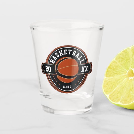 Spaß Personalisiert Basketball Thema Schnapsglas (Vorderseite)