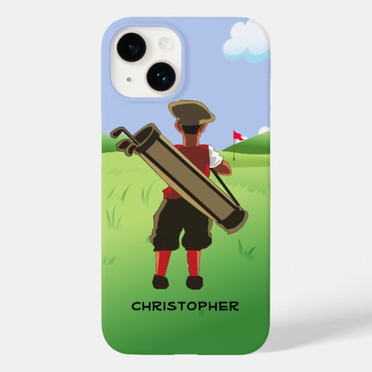Spaß Personalisiert Golfer auf Golfplatz Case-Mate iPhone Hülle (Rückseite)