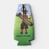 Spaß Personalisiert Golfer auf Golfplatz Flaschenkühler (Rückseite)