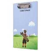 Spaß Personalisiert Golfer auf Golfplatz Klemmbrett (Links)