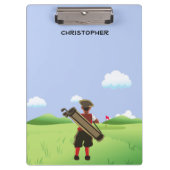 Spaß Personalisiert Golfer auf Golfplatz Klemmbrett (Vorderseite)