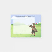 Spaß Personalisiert Golfer auf Golfplatz Post-it Klebezettel (Vorderseite)