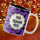 Spaß Personalisiert Halloween Lila Black Bat Zweifarbige Tasse
